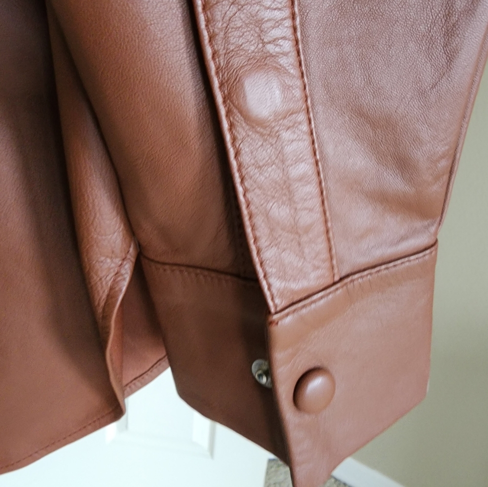 Mango Genuine Leather Jacket - Picture 13 of 14